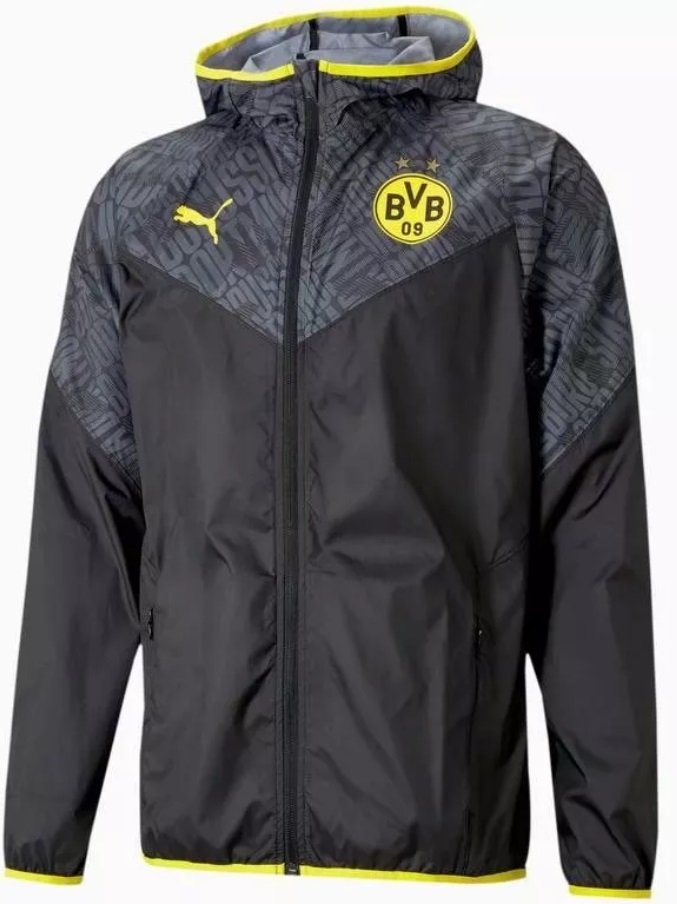 Jaqueta Corta Vento Borussia Dortmund 2021 2022 Puma oficial cinza